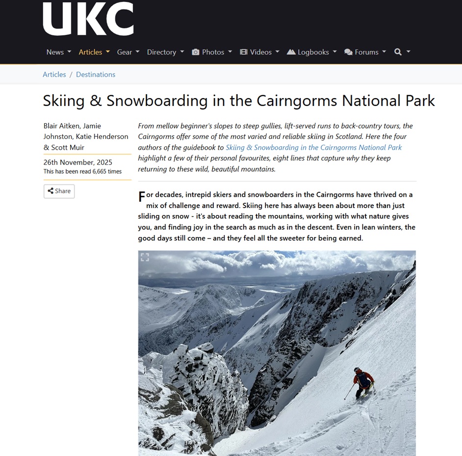 Skiing & Snowboarding in the Cairngorms National Park - UKC article 2025